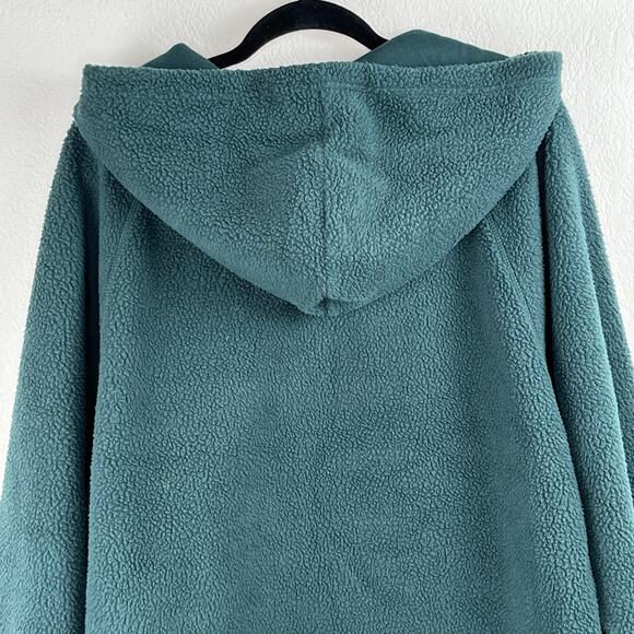 Topshop Green Quarter Zip Casual Fleece Pullover Hoodie Oversized Medium NWOT - Picture 8 of 13